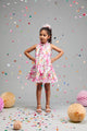 Vibrant floral celebration dress