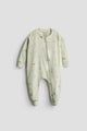 2 Way Double Zipper Sleepsuit In Sage Green For Babies