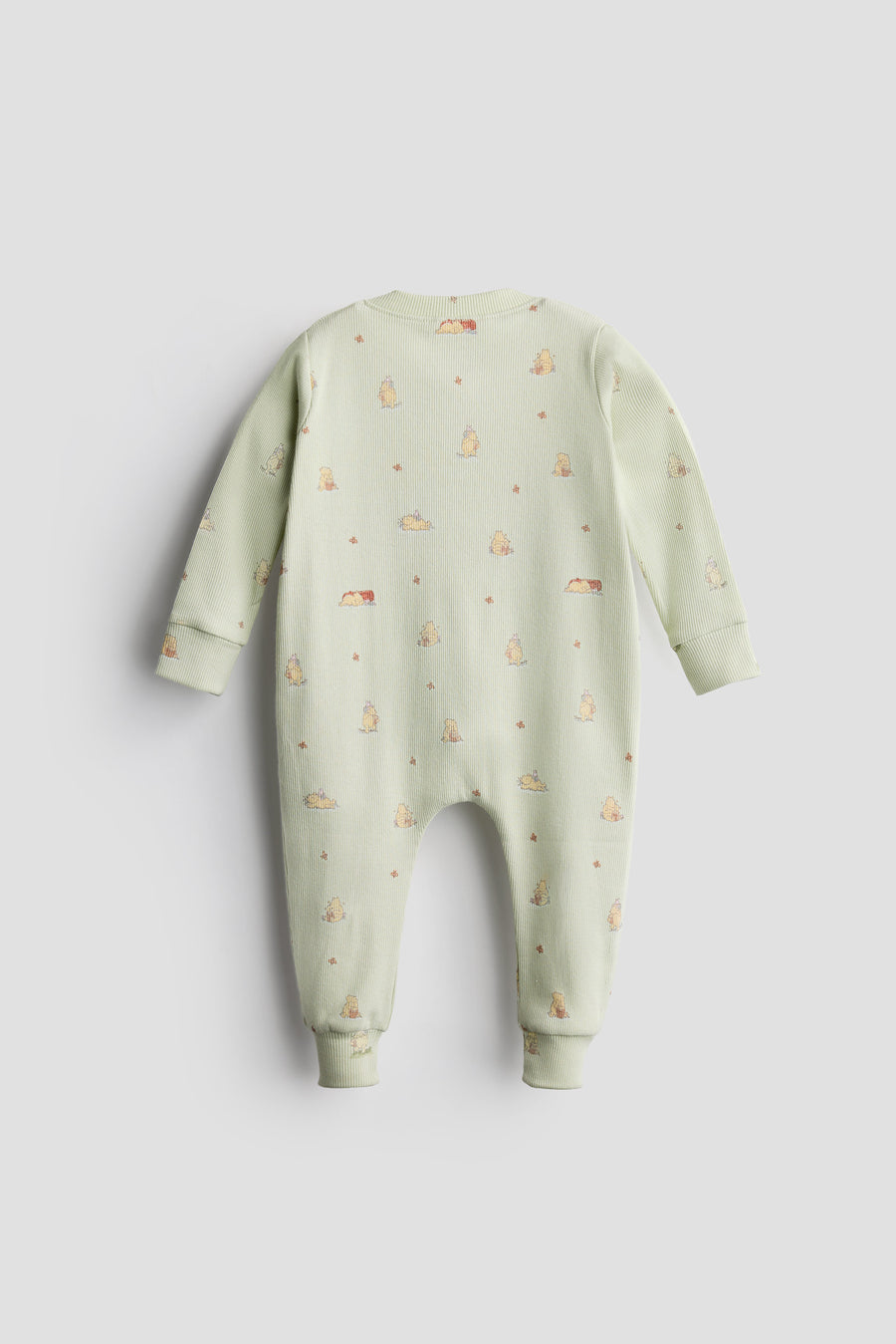 2 Way Double Zipper Sleepsuit In Sage Green For Babies