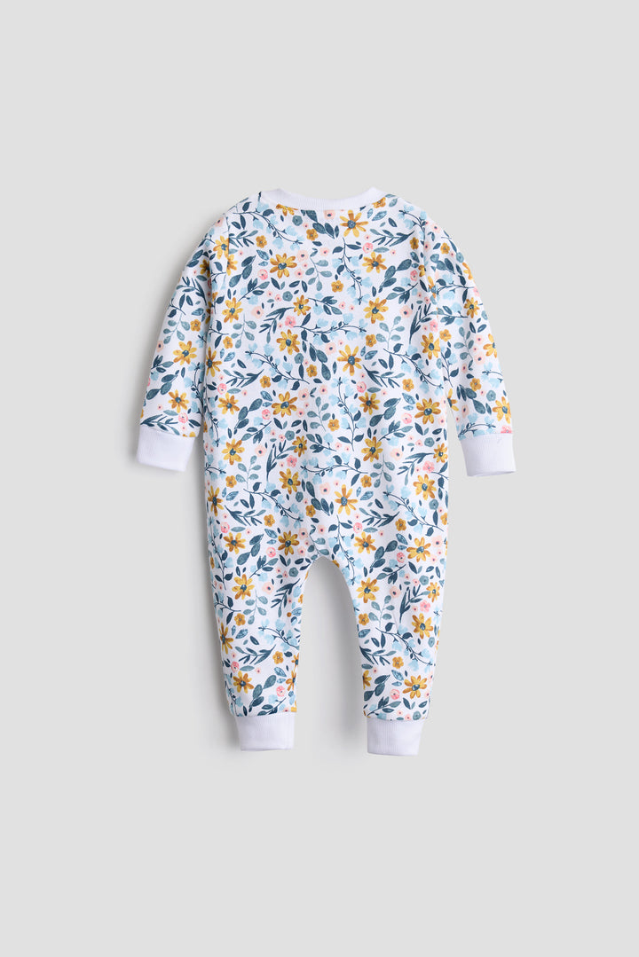 2 Way Double Zipper Sleepsuit for Babies | Floral