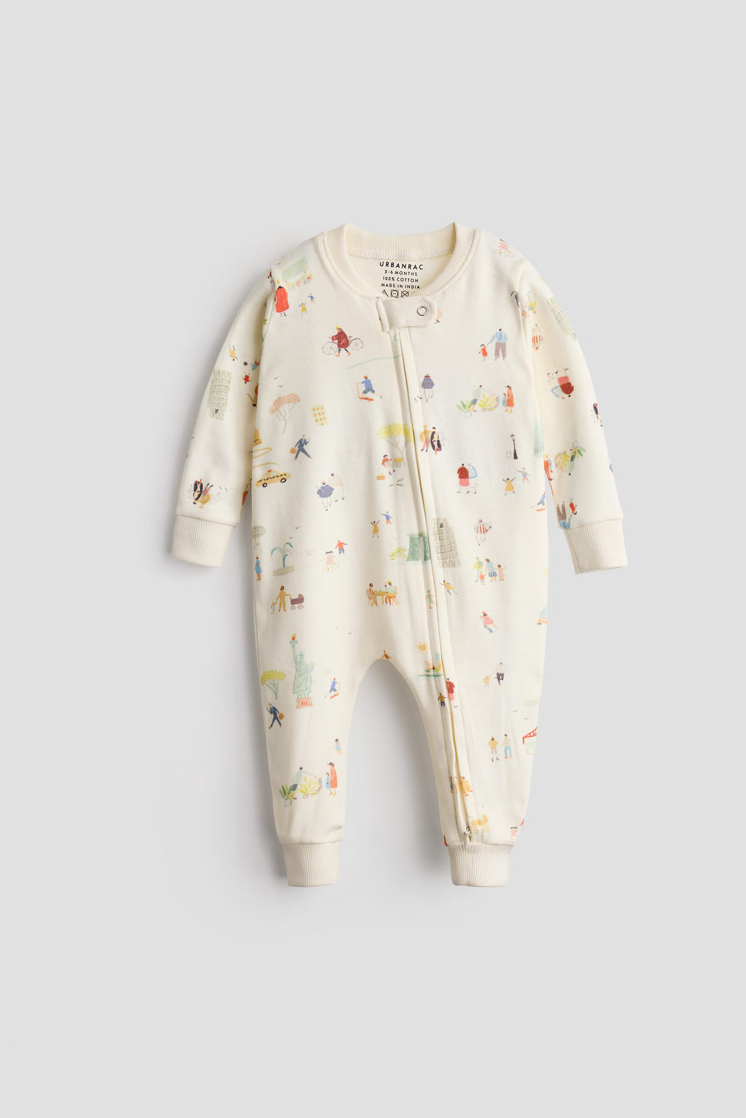 2 Way Double Zipper Sleepsuit for Babies | Suttle Play Print