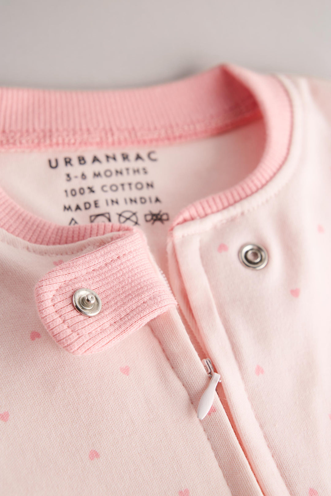 2 Way Double Zipper Sleepsuit for Babies| Peachy Hearts