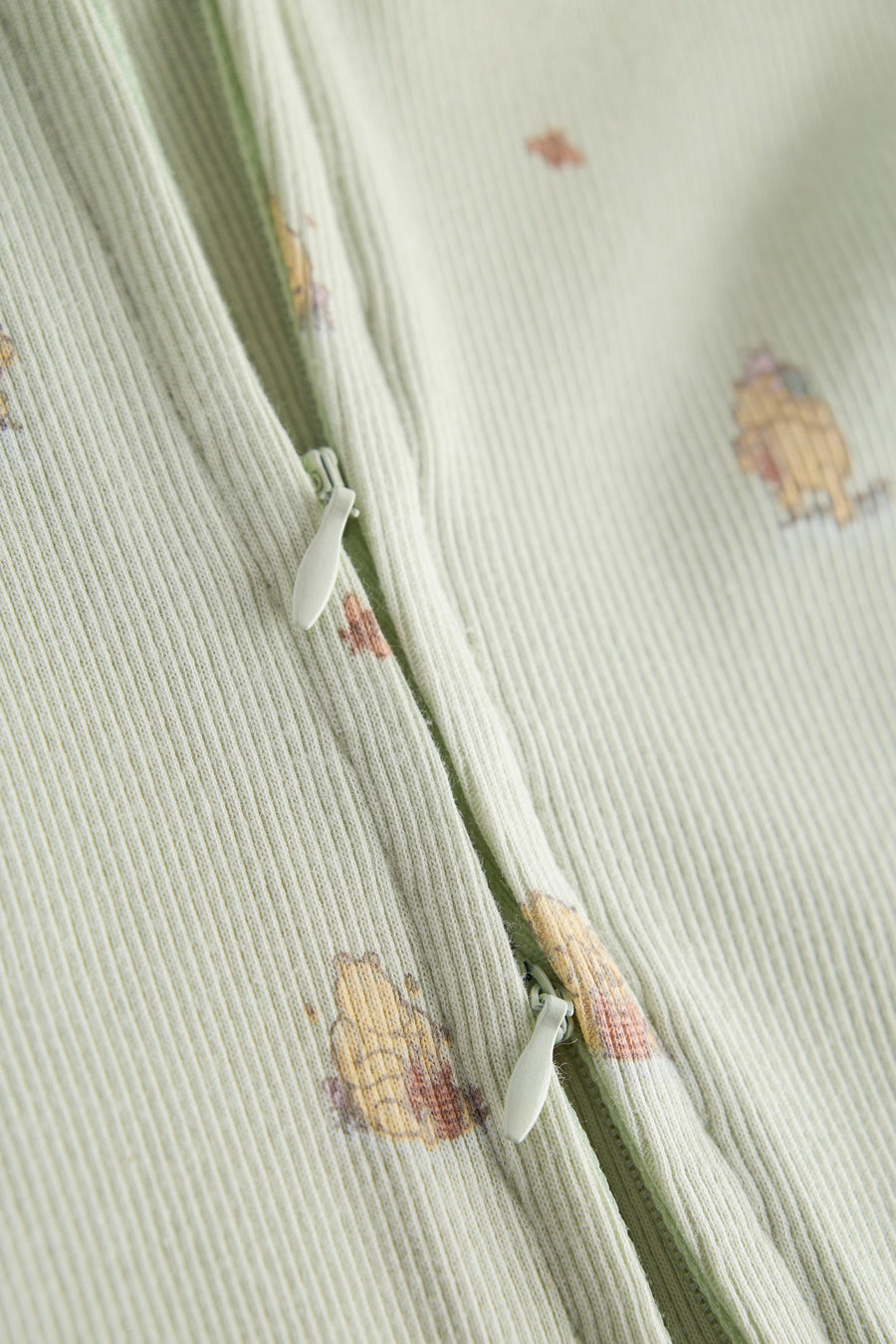 2 Way Double Zipper Sleepsuit In Sage Green For Babies