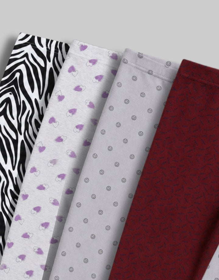4 Pack - Girls printed legging