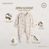 2 Way Double Zipper Sleepsuit with Feet For Babies | Car Print