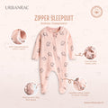 2 Way Double Zipper Sleepsuit with Feet For Babiesr | Unisex | Peachy