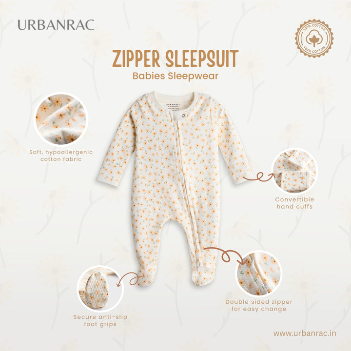 2 Way Double Zipper Sleepsuit with Feet For Babies | Always summer