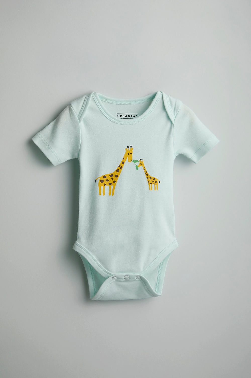 GOTS Certified Organic Cotton Half Sleeves Baby Onesies Giraffe Print - Urbanrac
