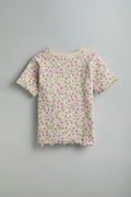 100% Cotton Co-Ord Set for Toddlers | Floral Off-White - Urbanrac