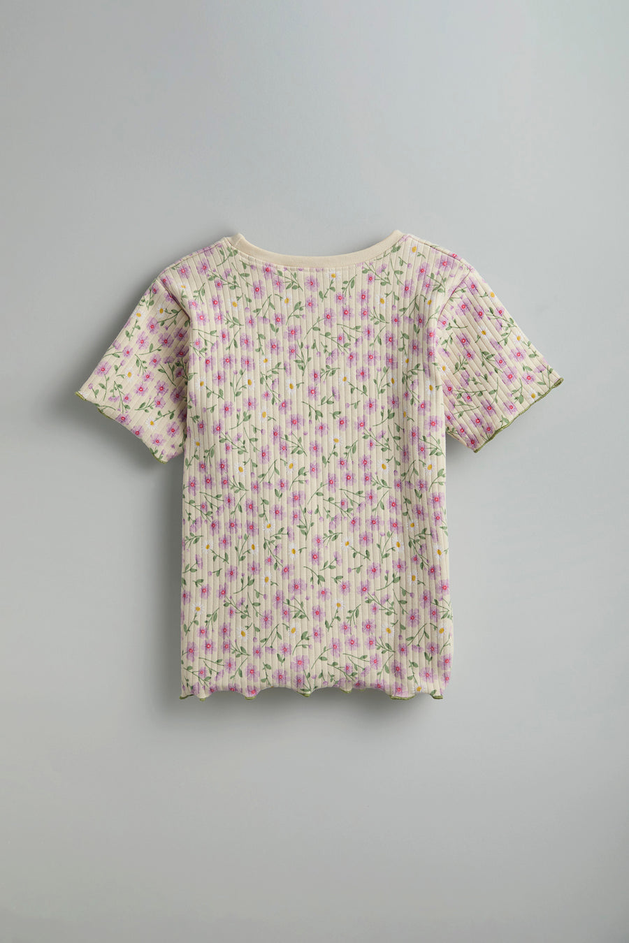 100% Cotton Co-Ord Set for Toddlers | Floral Off-White - Urbanrac