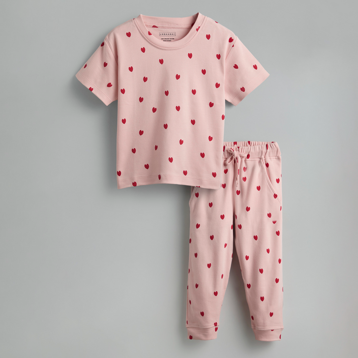 GOTS Certified Organic Cotton Sleepwear for Toddlers| Heart Print