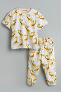 GOTS Certified Organic Cotton Sleepwear Set for Toddlers| Giraffe Print - Urbanrac