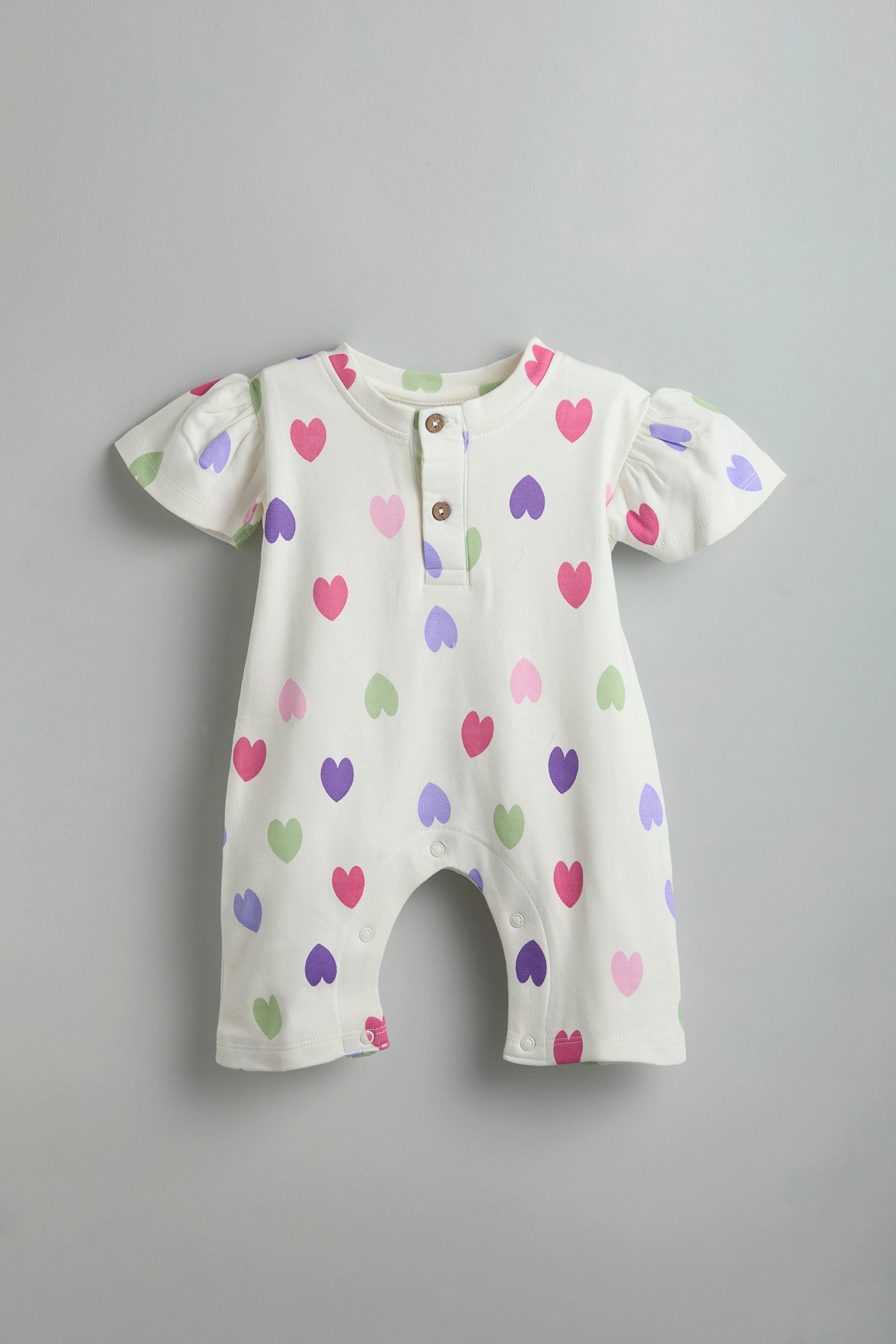 GOTS Certified Organic Cotton Romper for Babies | Hearts - Urbanrac