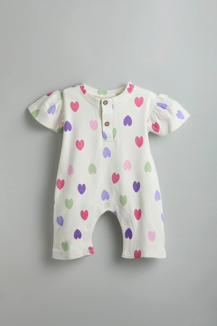 GOTS Certified Organic Cotton Romper for Babies | Hearts