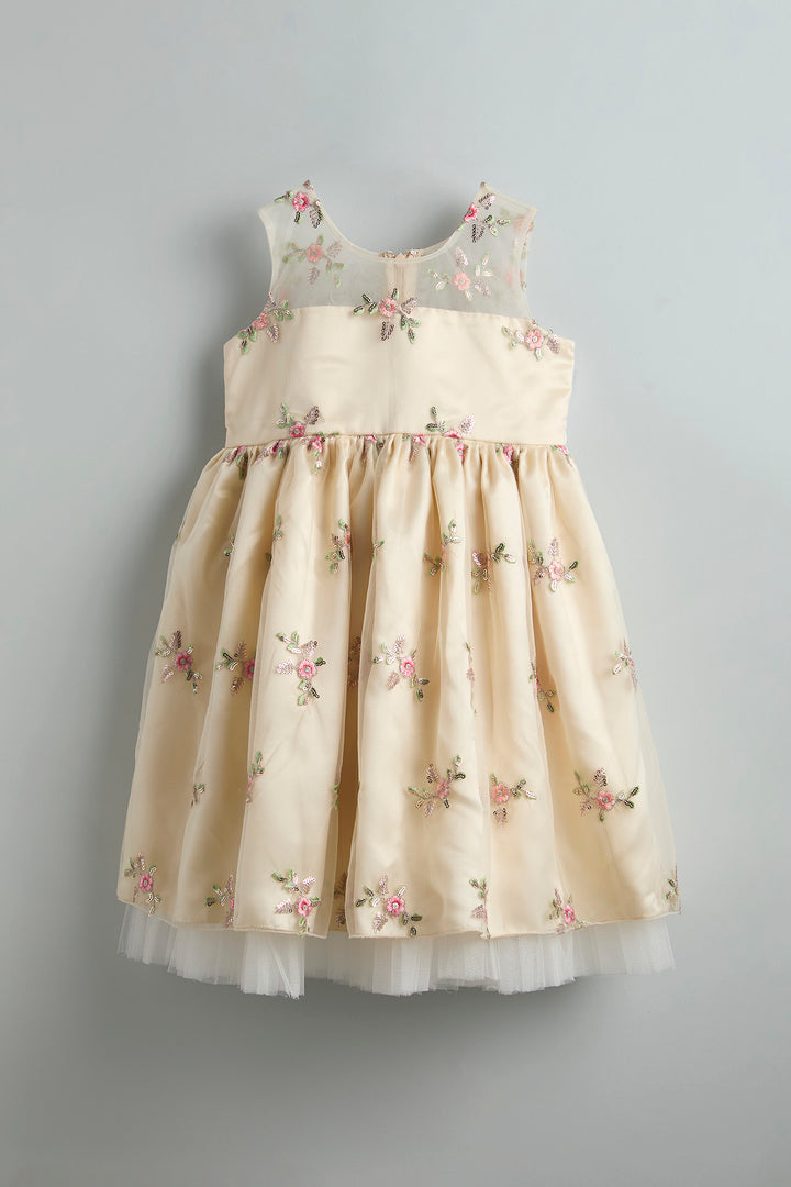 Celebration Dress - Ivory floral embroidery