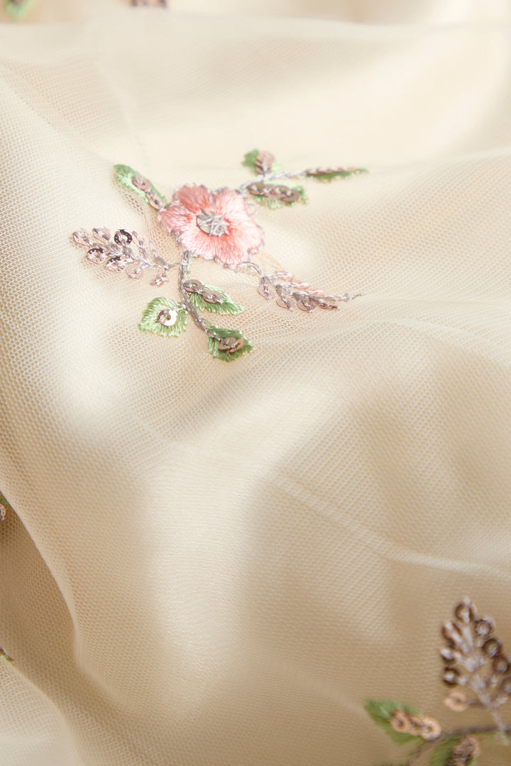 Celebration Dress - Ivory floral embroidery