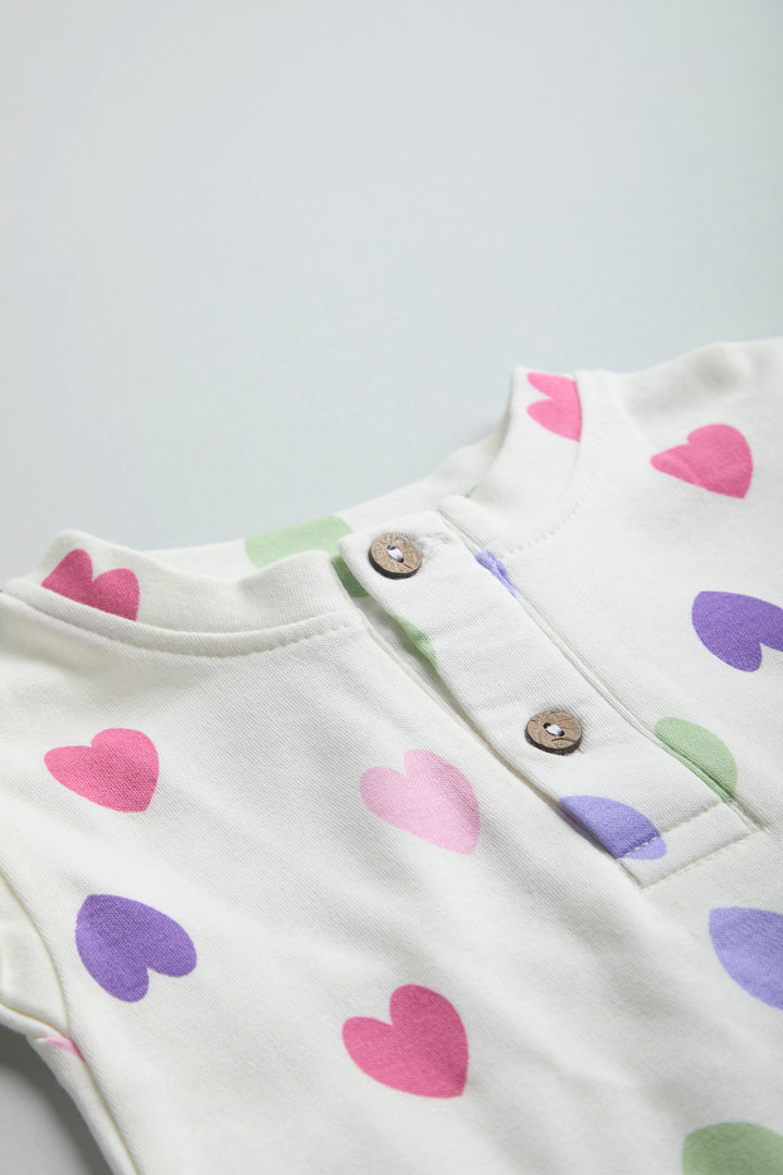 GOTS Certified Organic Cotton Romper for Babies | Hearts