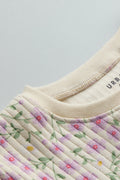 100% Cotton Co-Ord Set for Toddlers | Floral Off-White - Urbanrac