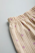 100% Cotton Co-Ord Set for Toddlers | Beige purple floral - Urbanrac