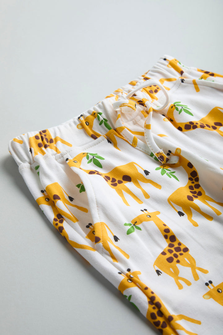 GOTS Certified Organic Cotton Sleepwear for Toddlers| Giraffe Print