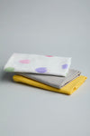 GOTS Certified Organic Muslin Baby Wash Cloth - Pack of 3 - Hearts/Solid Print - Urbanrac