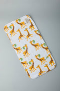 GOTS Certified Organic Cotton Baby Burp Cloth - Giraffe Print - Urbanrac
