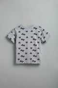 100% Cotton Teddy Print Gray Co-Ord Set - Urbanrac
