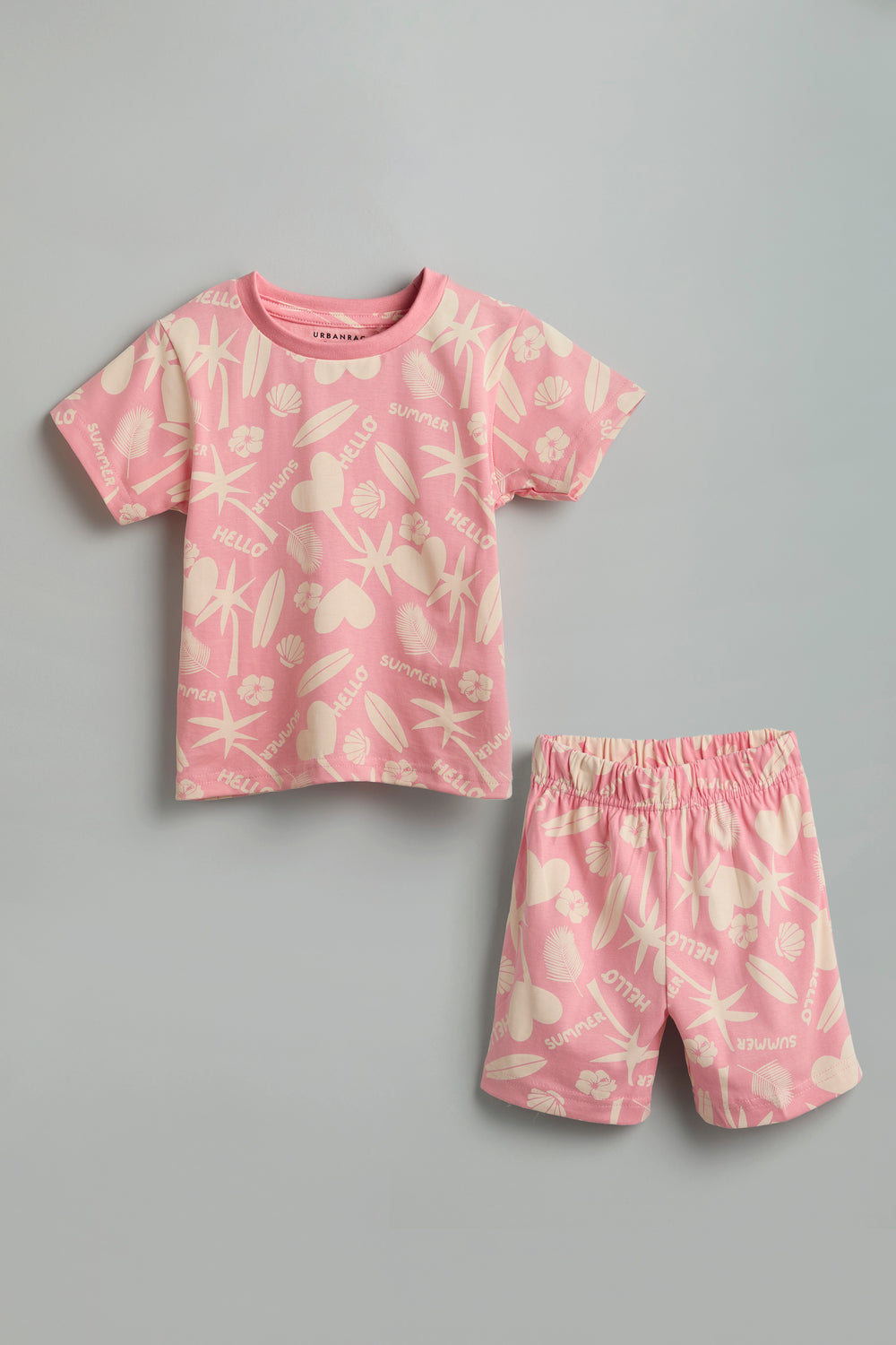 100% Cotton Peach Summer Vibe Co-Ord Set - Urbanrac
