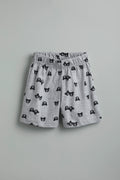 100% Cotton Teddy Print Gray Co-Ord Set - Urbanrac