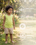 Everyday Brights 4-Pack Sleeveless Vest Set | 100% Cotton | Baby & Toddler Boys