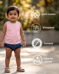 Garden Brights 4-Pack Sleeveless Vest Set | 100% Cotton | Baby & Toddler Girls Tank Tops