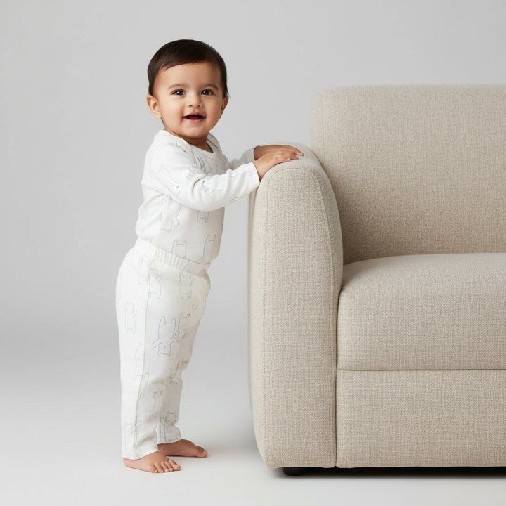 Cotton Onesies and Pant Set for Babies | Sleepwear | Bear Print