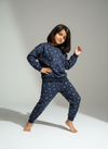 Sweatshirt Set - Navy blue floral print