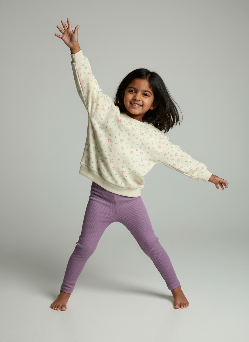 Sweatshirt Set -Pretty floral print with leggings