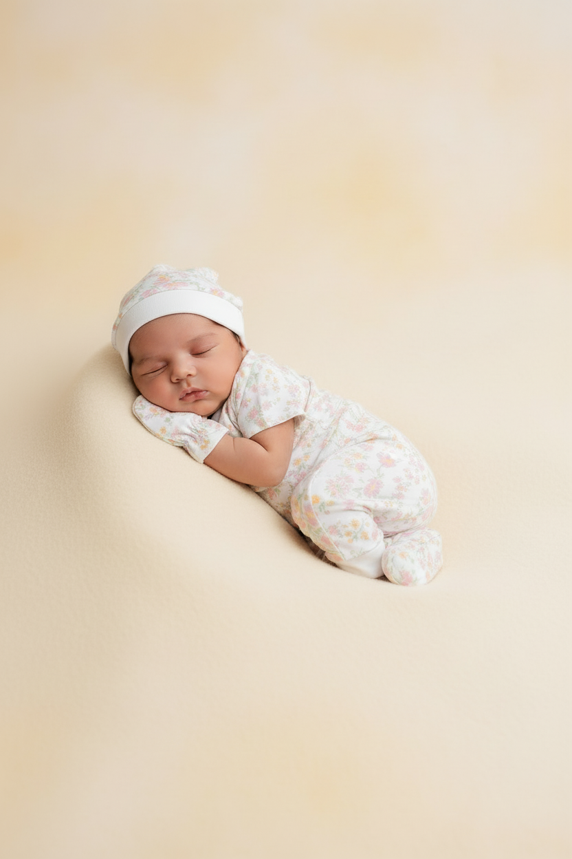 100% Cotton Onesies and Pant Set | 7 - Piece Newborn Essentials Set – Floral Whisper