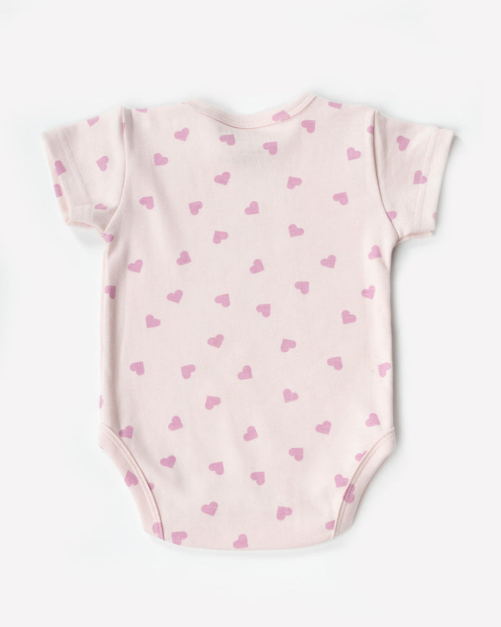 Pink Heart Print Onesies 100% Cotton