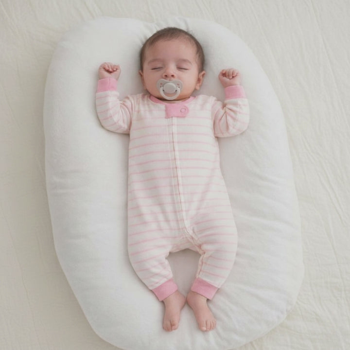 2 Way Double Zipper Sleepsuit in Elegant Strips for Babies