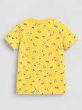Yellow Seagull Print Cotton T-Shirt for Kids