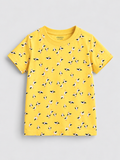 Yellow Seagull Print Cotton T-Shirt for Kids